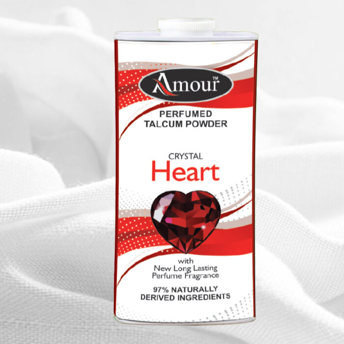 Amour Perfumed Talcum Powder |  Crystal Heart